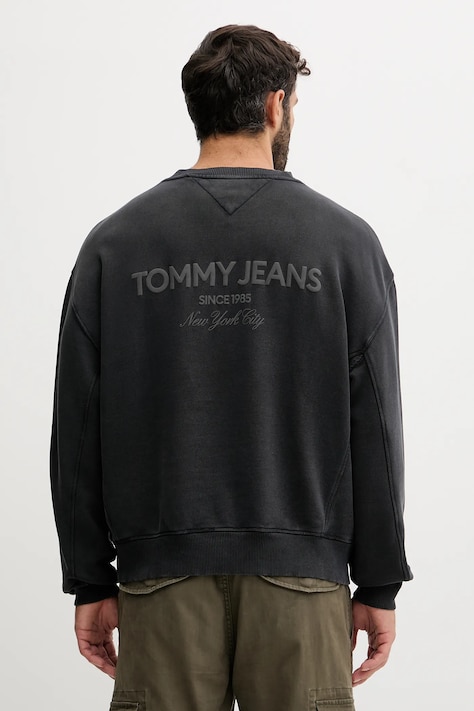 Бавовняна кофта Tommy Jeans колір сірий з аплікацією DM0DM22079