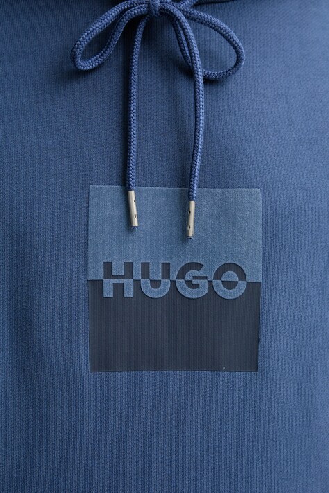 Бавовняна кофта HUGO Duspliter — AW25-BLM03G, блакитний — фото 5