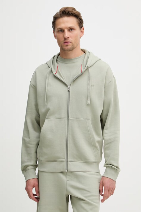 HUGO mikina s kapucňou pánska Dapozip zelená 50548651
