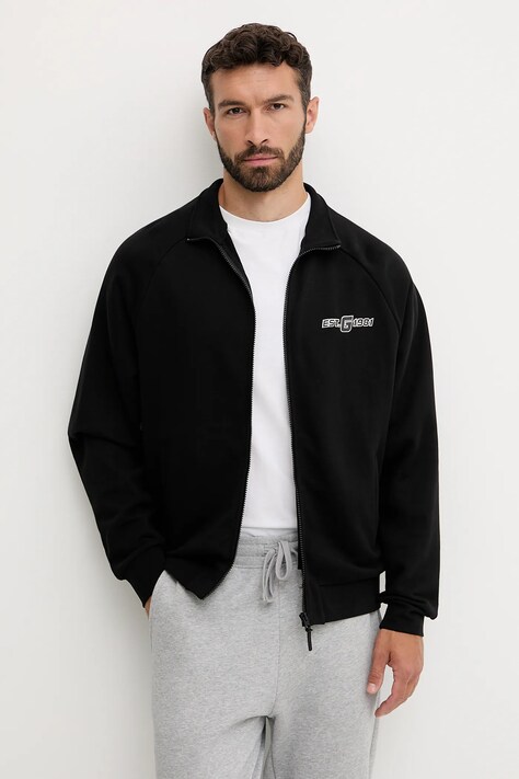 Guess bluza bawełniana MENTORE męska kolor czarny z nadrukiem Z5YQ02 KCE91