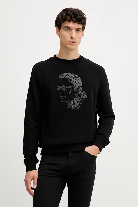 Кофта Karl Lagerfeld колір чорний з принтом 554910.705042
