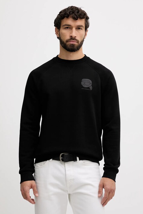 Karl Lagerfeld bluza męska kolor czarny z nadrukiem 554910.705010