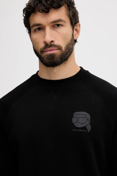 Karl Lagerfeld bluza męska kolor czarny z nadrukiem 554910.705010