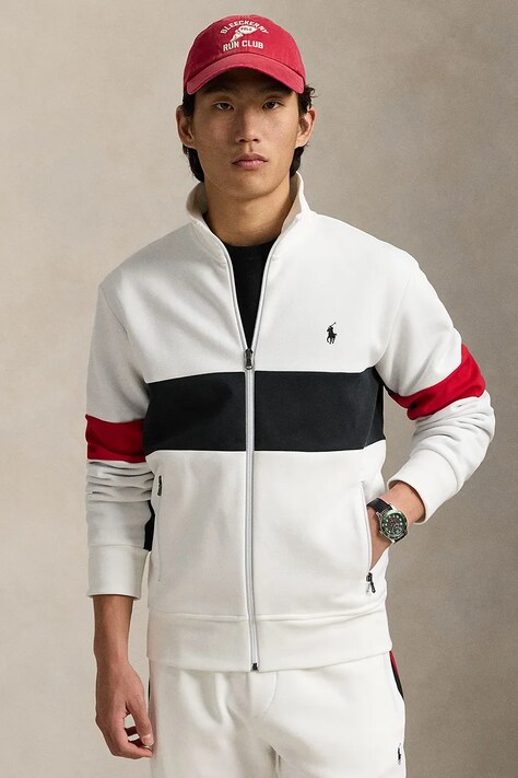 Кофта Polo Ralph Lauren Lstrackjktm3 Long Sleeve цвет белый однотонная 710971949