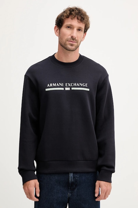 Armani Exchange bluza męska kolor granatowy z nadrukiem XM000982 AF10818