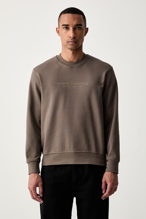 Armani Exchange pulover moški bombažen rjav XM001284 AF20934