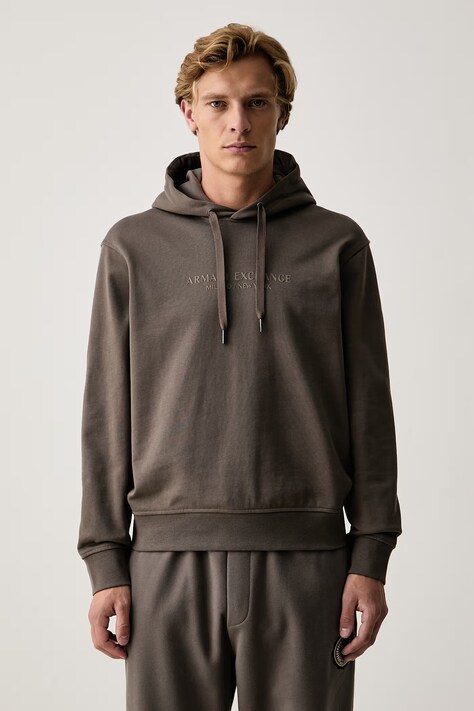 Armani Exchange Kapucnis melegítőfelső férfi pamut barna XM001294 AF20934