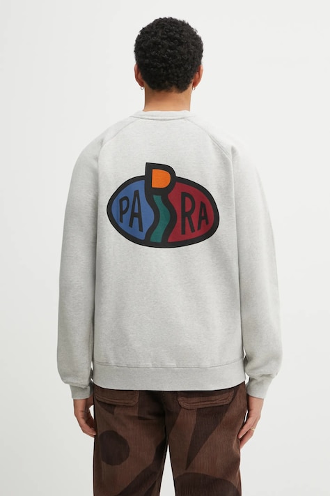 by Parra cotton sweatshirt Legs logo gray color with a print 54242
