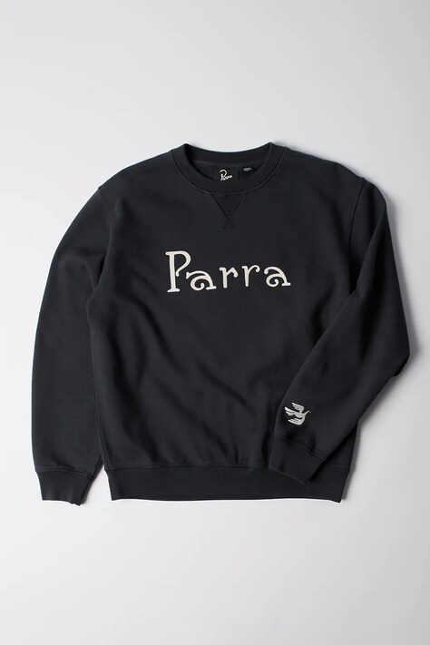 Bavlnená mikina by Parra Weird trad logo tmavomodrá farba, s potlačou, 54320