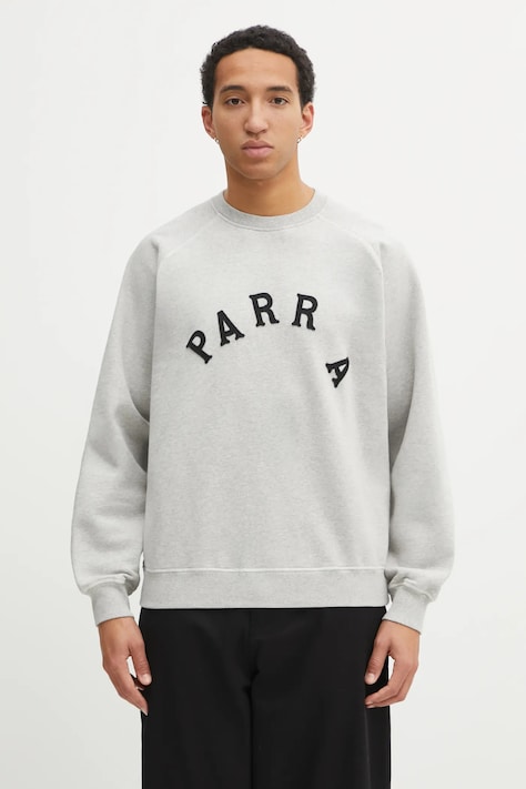 Памучен суичър by Parra Drunk parent мъжки в сиво с апликация 54230