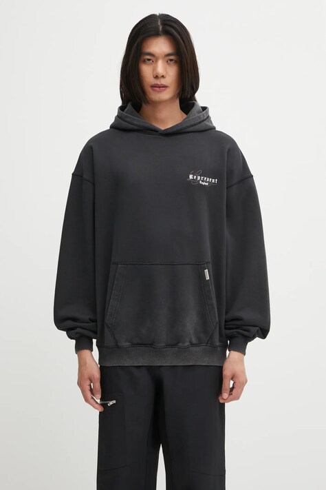 Represent bluza bawełniana Owners Club męska kolor szary z kapturem z nadrukiem OCM41113