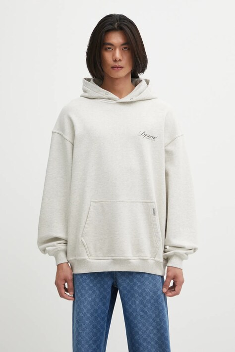 Represent bluza bawełniana Owners Club Script męska kolor szary z kapturem z nadrukiem OCM41200