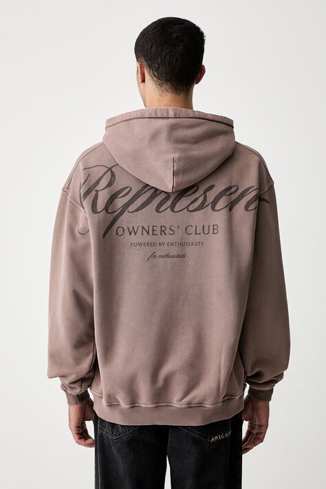 Represent Bluza z kapturem bawełniana męska brązowa OCM41200