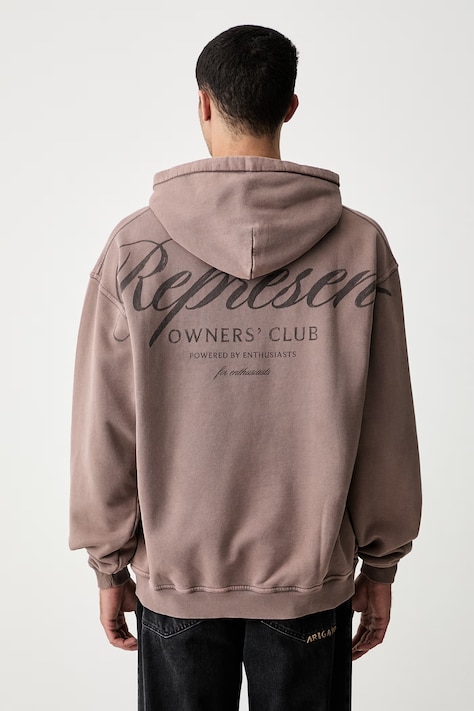 Represent Bluza z kapturem bawełniana męska brązowa OCM41200
