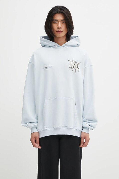 Represent bluza bawełniana Legacy Cherubs męska kolor niebieski z kapturem z nadrukiem MLM100370