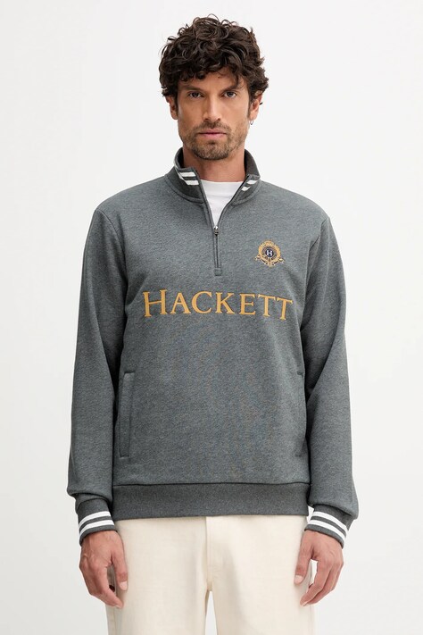 Кофта Hackett London колір сірий з аплікацією HM5800022