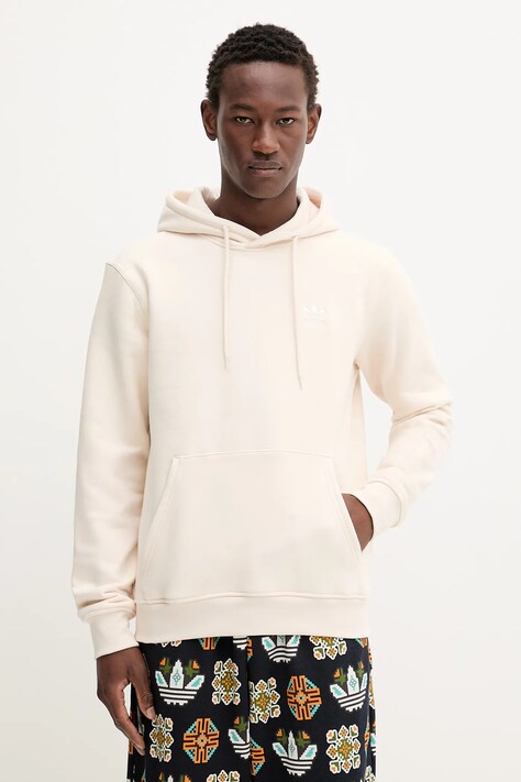 Μπλούζα adidas Originals Essentials χρώμα: μπεζ, με κουκούλα, HZ3598