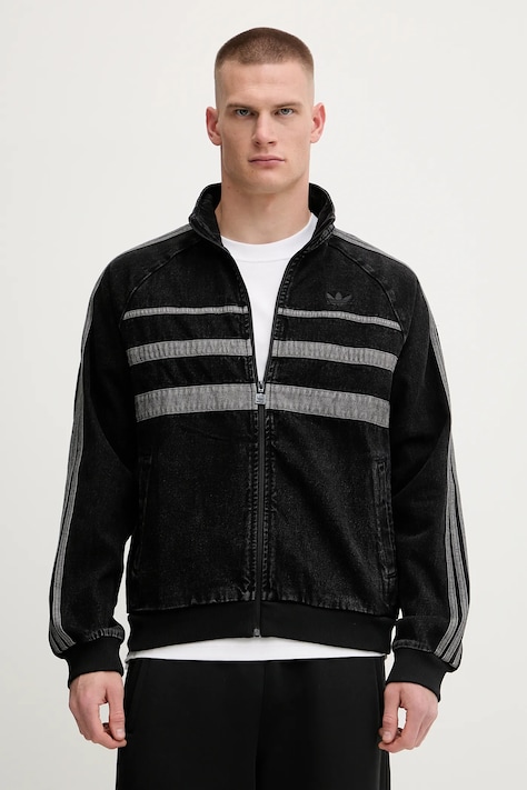 Μπουφάν adidas Originals First TT Denim χρώμα: μαύρο, JW5883