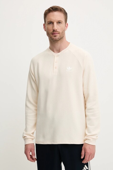 adidas Originals bluză Essentials culoarea bej, uni, JX2757