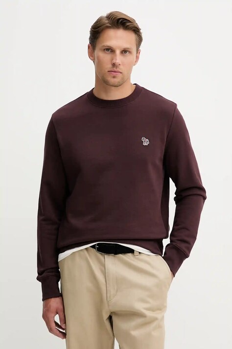 PS Paul Smith bluza bawełniana męska kolor czerwony z aplikacją M2R-027RZ-T21116