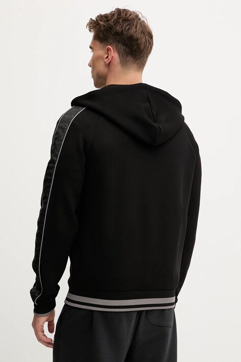 Guess bluza FINLO męska kolor czarny z kapturem gładka Z5BQ12 KB3P2