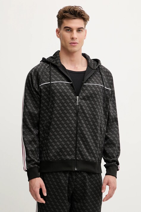 Guess bluza PARIMO męska kolor czarny z kapturem wzorzysta Z5BQ13 K2042