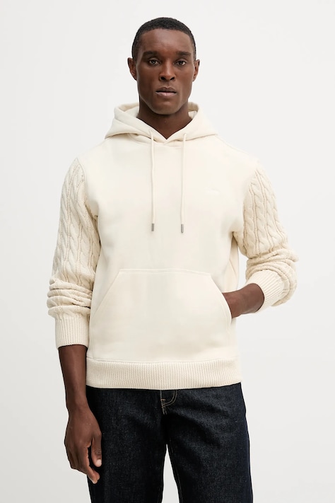 Mikina Guess béžová farba, s kapucňou, jednofarebná, M5BQ15 K0981