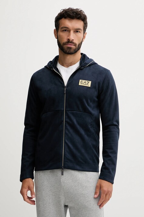 EA7 Emporio Armani bluza męska kolor granatowy z kapturem gładka AF16718.7M000675
