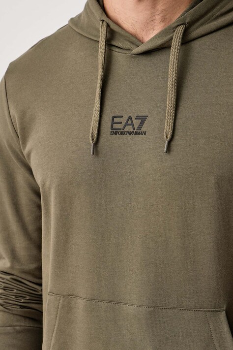 EA7 Emporio Armani Bluza z kapturem męska bawełniana z elastanem zielona PJVRZ.8NPM32