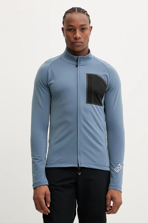 EA7 Emporio Armani bluza sportowa męska kolor niebieski z nadrukiem AF14634.7M000456
