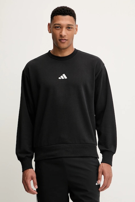 adidas bluza Feelcozy męska kolor czarny gładka JE3837