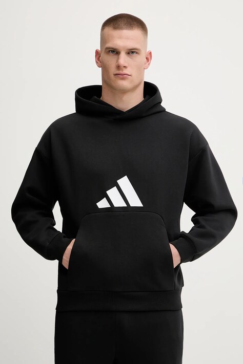 adidas bluza Future Icons męska kolor czarny z kapturem z nadrukiem JI8769