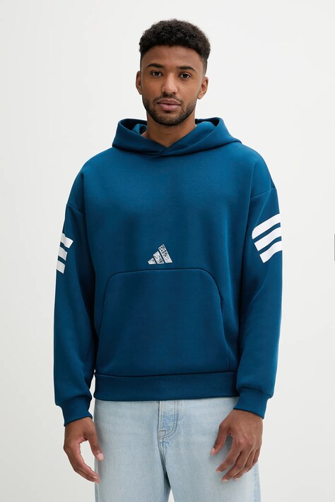adidas bluza Spiderman Hoo męska kolor niebieski z kapturem z nadrukiem JL7975