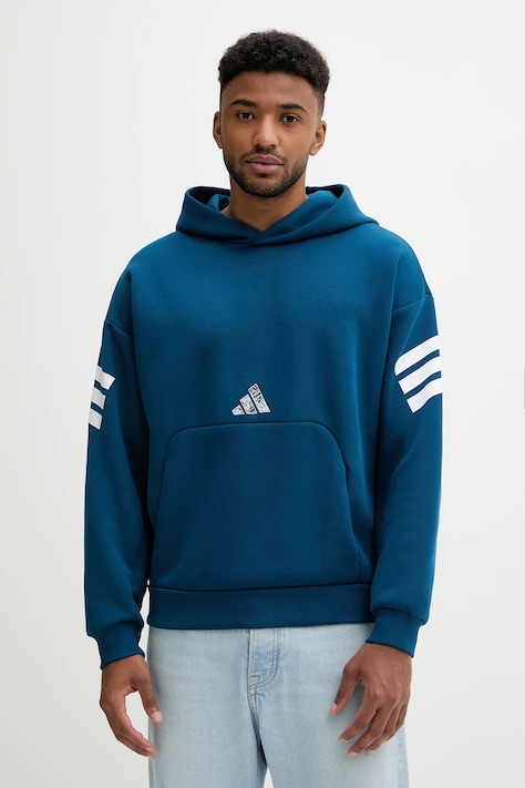 adidas bluza Spiderman Hoo męska kolor niebieski z kapturem z nadrukiem JL7975