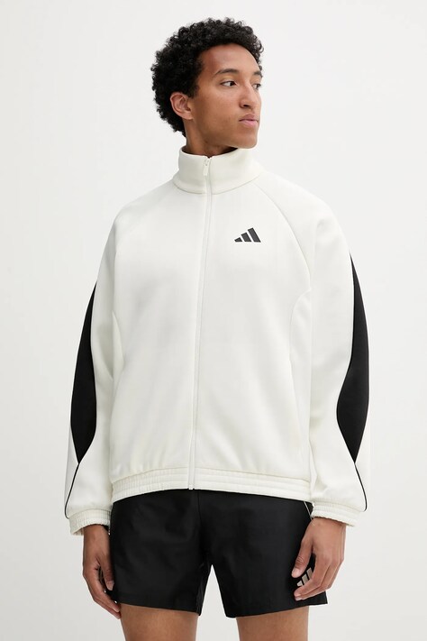 adidas bluza Stadium męska kolor beżowy wzorzysta JX5618