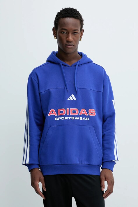Μπλούζα adidas Tiro χρώμα: μπλε, με κουκούλα, KB5573