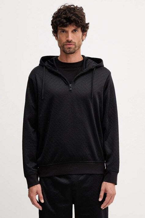 Armani Exchange bluza męska kolor czarny z kapturem gładka XM001355 AF16259