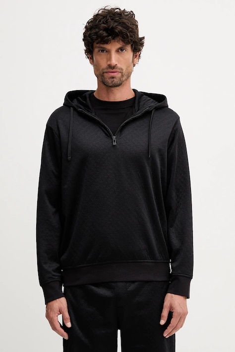 Mikina Armani Exchange pánská, černá barva, s kapucí, hladká, XM001355 AF16259