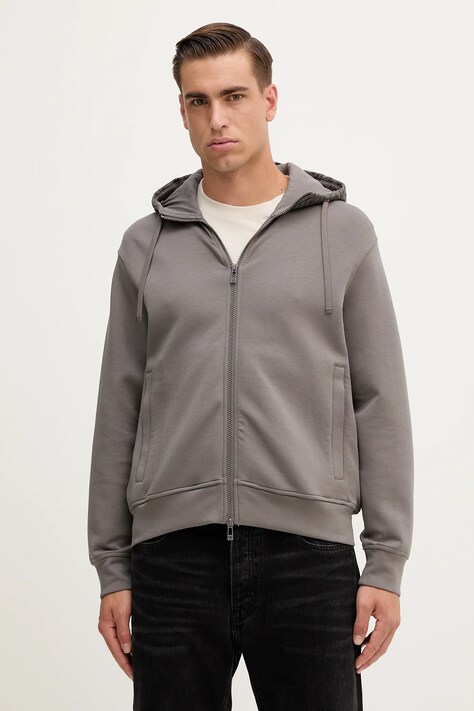 Armani Exchange bluza męska kolor szary z kapturem gładka XM001891 AF10818