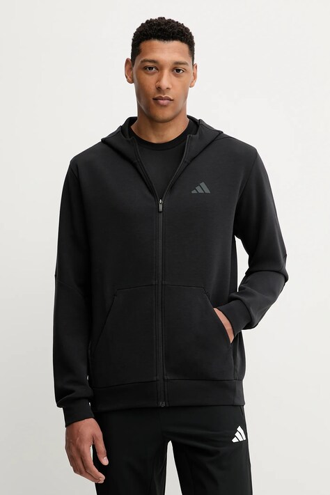 adidas Performance bluza treningowa Designed for Training męska kolor czarny z kapturem gładka IY1131