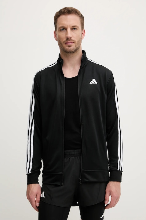 Tréningová mikina adidas Performance Train Essentials čierna farba, vzorovaná, JC7724