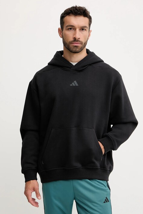 Кофта для тренинга adidas Performance POWER цвет чёрный с капюшоном однотонная JZ6248