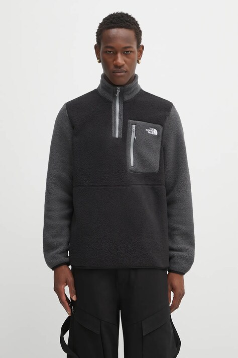The North Face bluza polarowa Yumiori męska kolor czarny wzorzysta NF0A883SS5H1