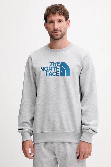 Μπλούζα The North Face Drew Peak χρώμα: γκρι, NF0A89EKFAO1