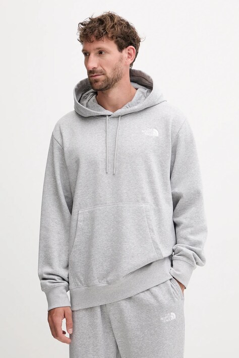 Μπλούζα The North Face Essential χρώμα: γκρι, με κουκούλα, NF0A89ESDYX1