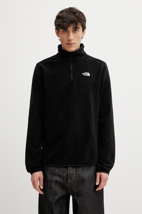 The North Face sweatshirt black color smooth NF0A8D0QJK31
