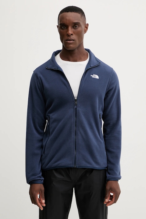 The North Face gyapjú pulóver sötétkék, sima, NF0A8D0R8K21