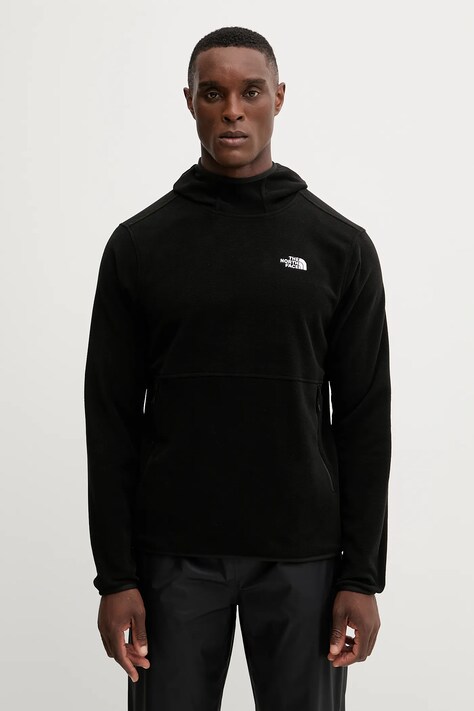 The North Face bluza polarowa męska kolor czarny z kapturem gładka NF0A8D0SJK31
