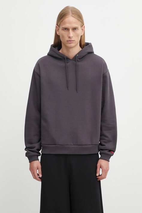 The North Face bluza Redbox męska kolor szary z kapturem gładka NF0A8EFZ0SA1