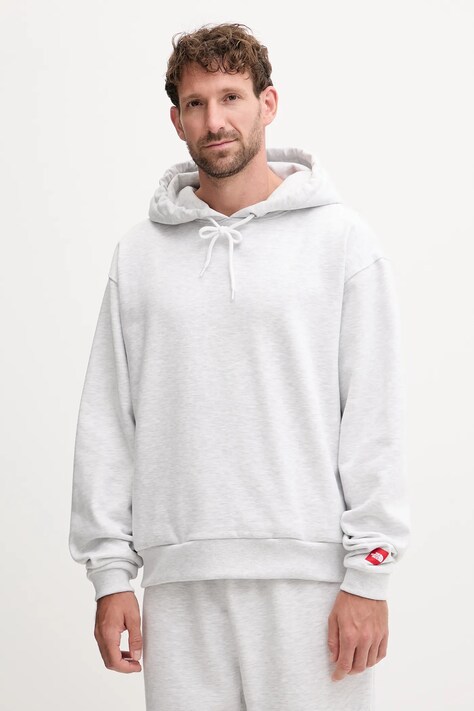 Μπλούζα The North Face Redbox χρώμα: γκρι, με κουκούλα, NF0A8EFZE041